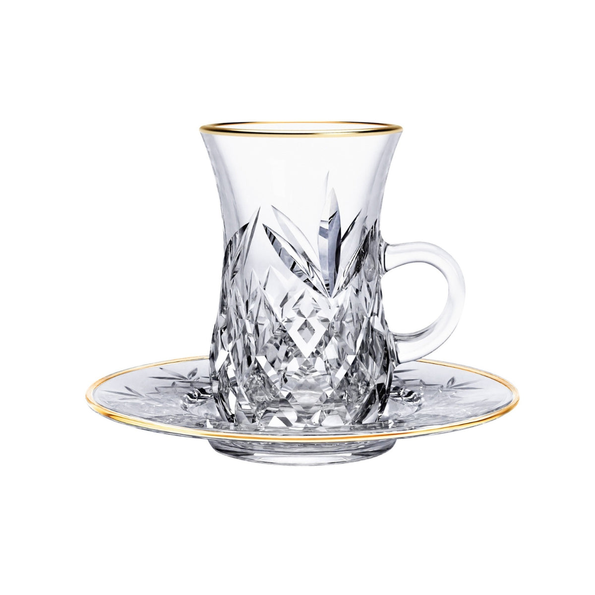 12-Piece Belly Tea Cup Set, Flashing (6 Cups + 6 Saucers)