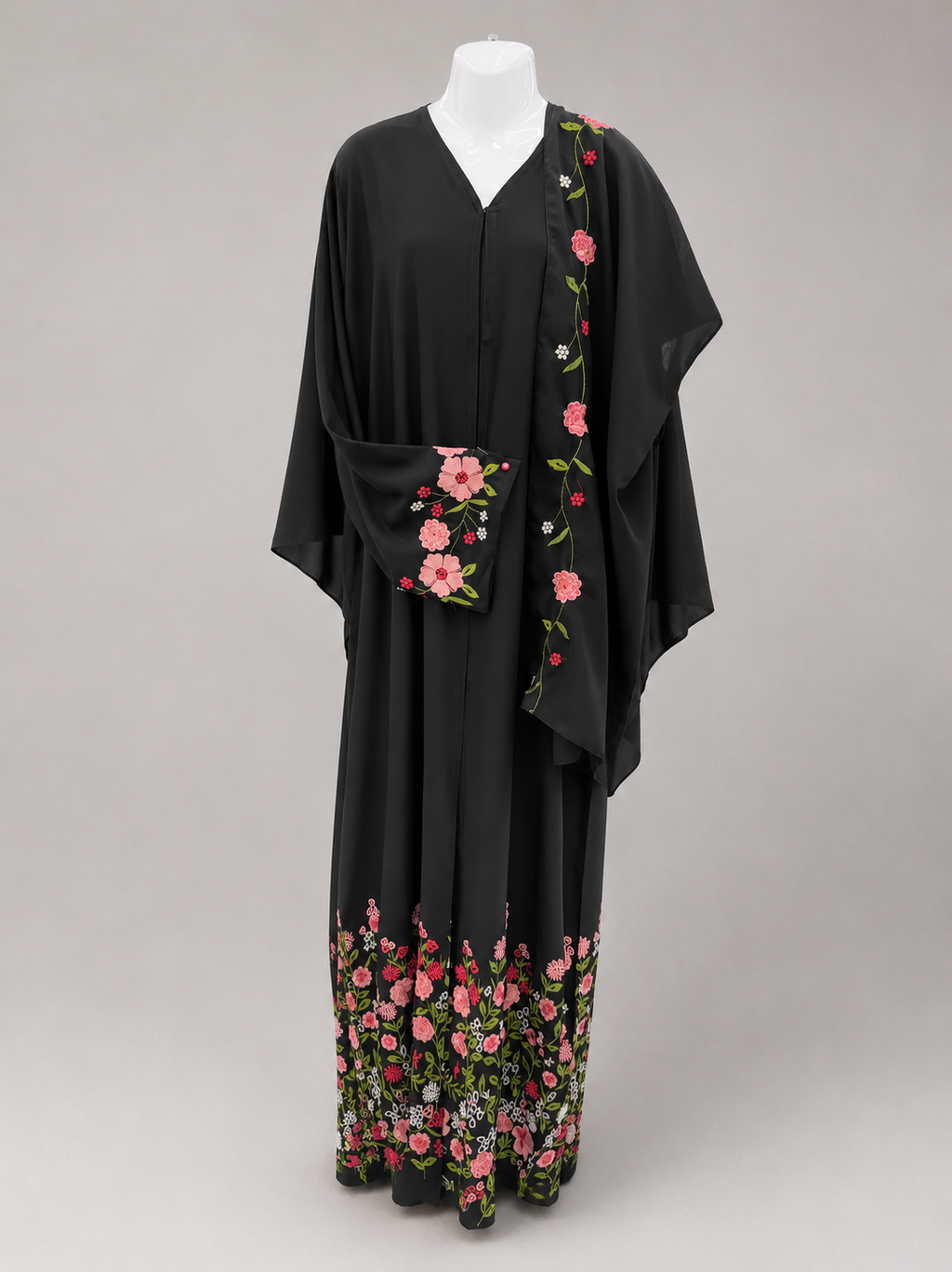 floral embroidered abaya