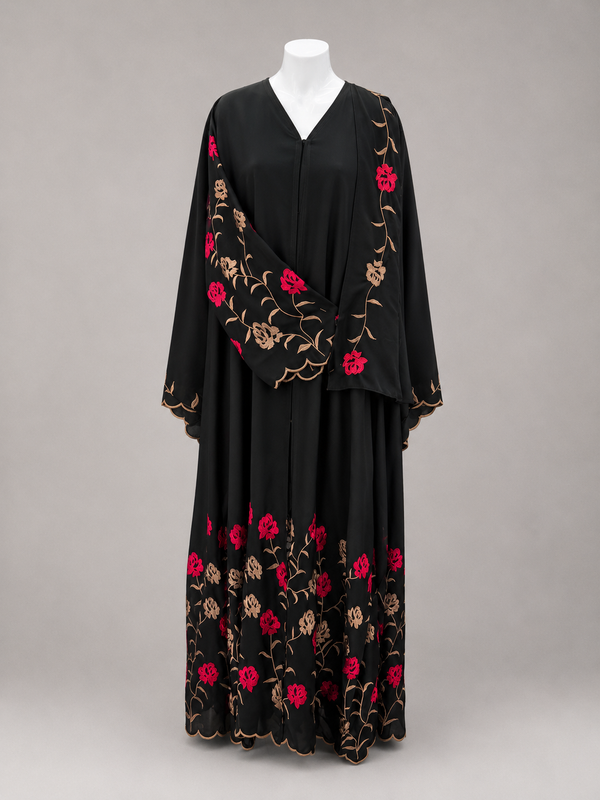 Rose Embroidered Abaya