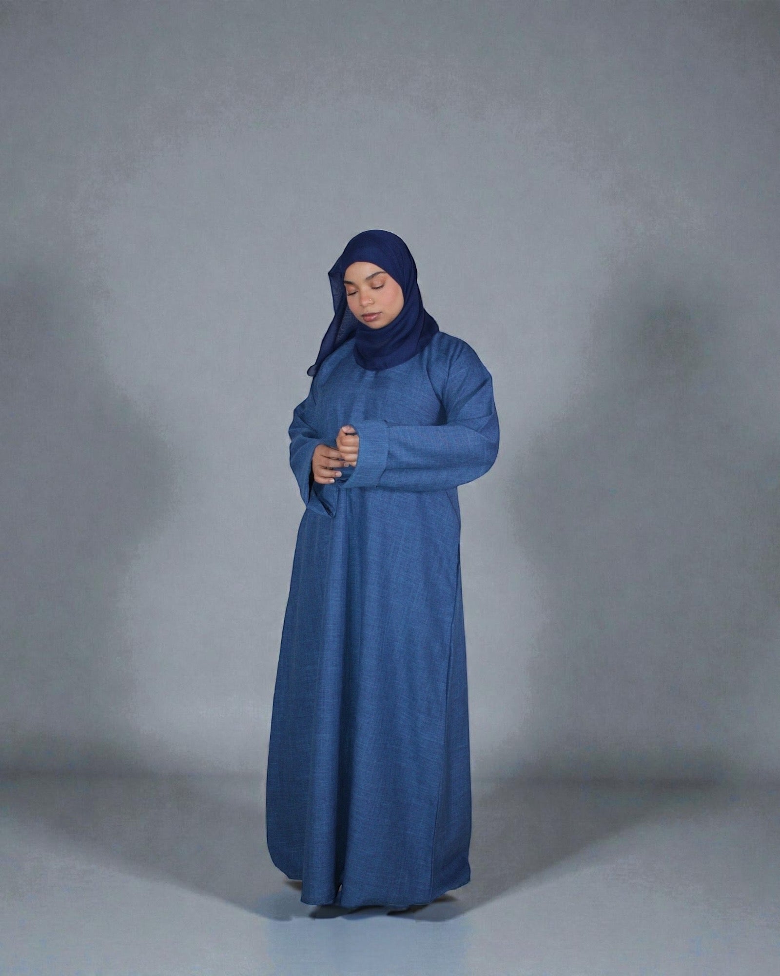 linen abaya with pockets