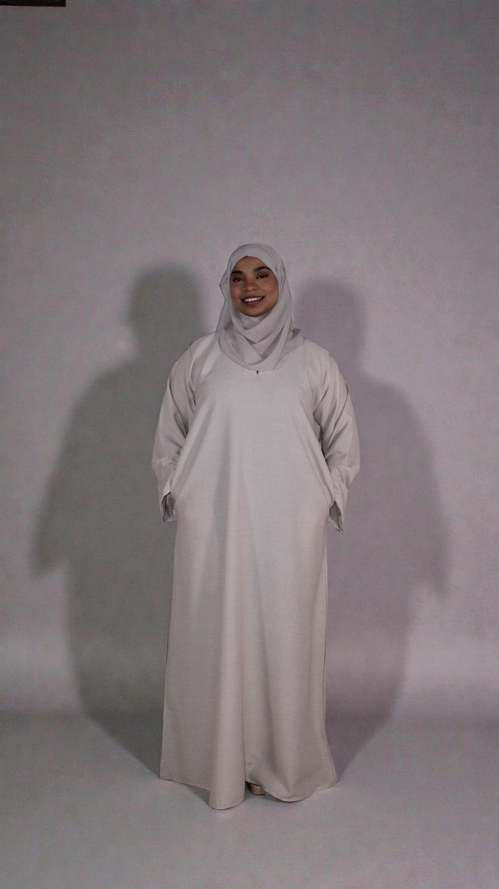 linen abaya with pockets
