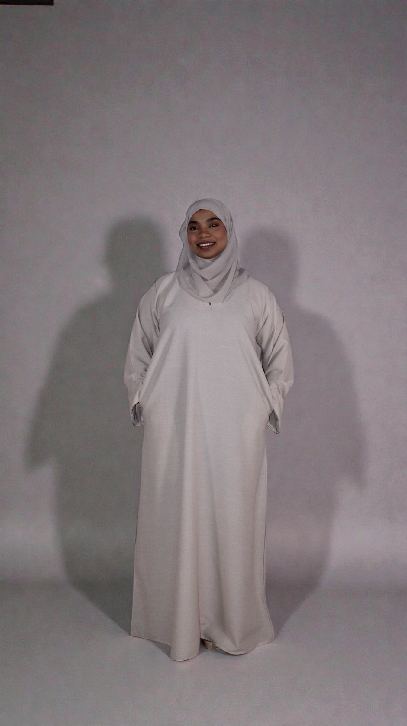 linen abaya with pockets