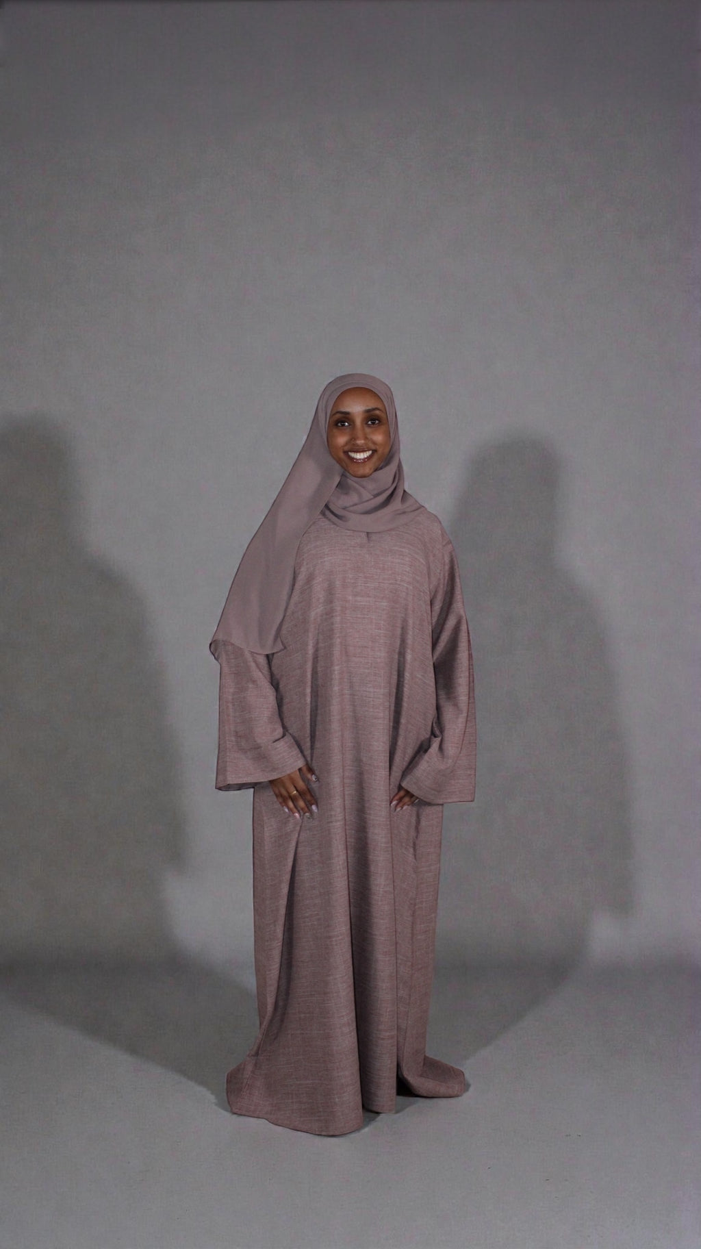 linen abaya with pockets