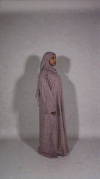 linen abaya with pockets