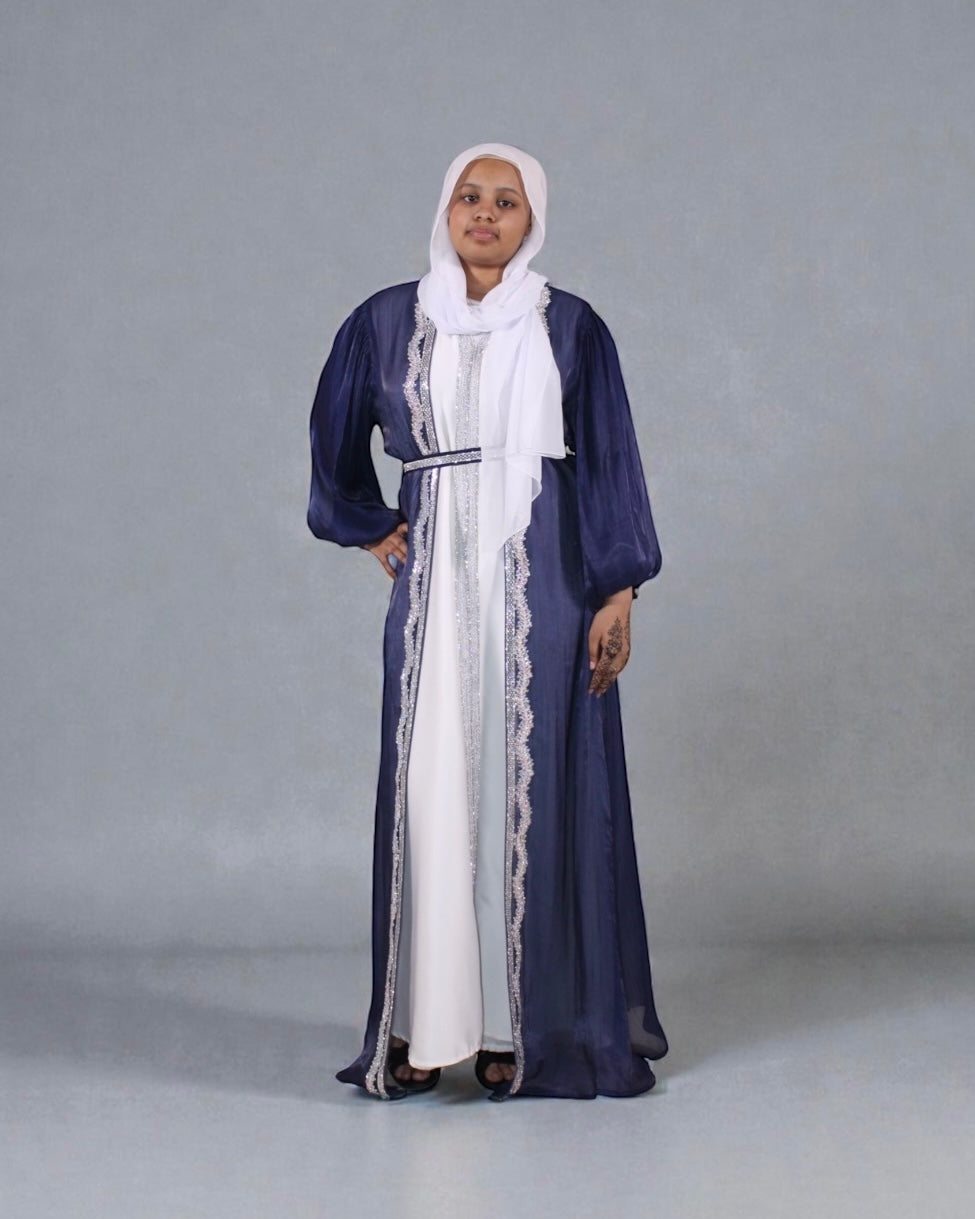 Mother Daughter 3-Piece Organza Abaya