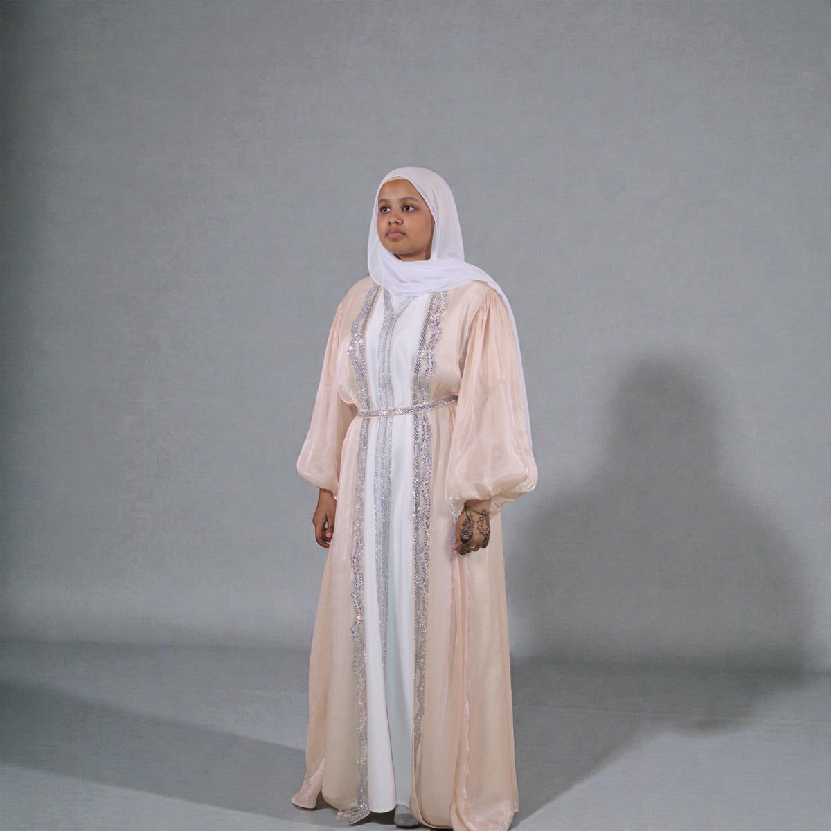 Mother Daughter 3-Piece Organza Abaya