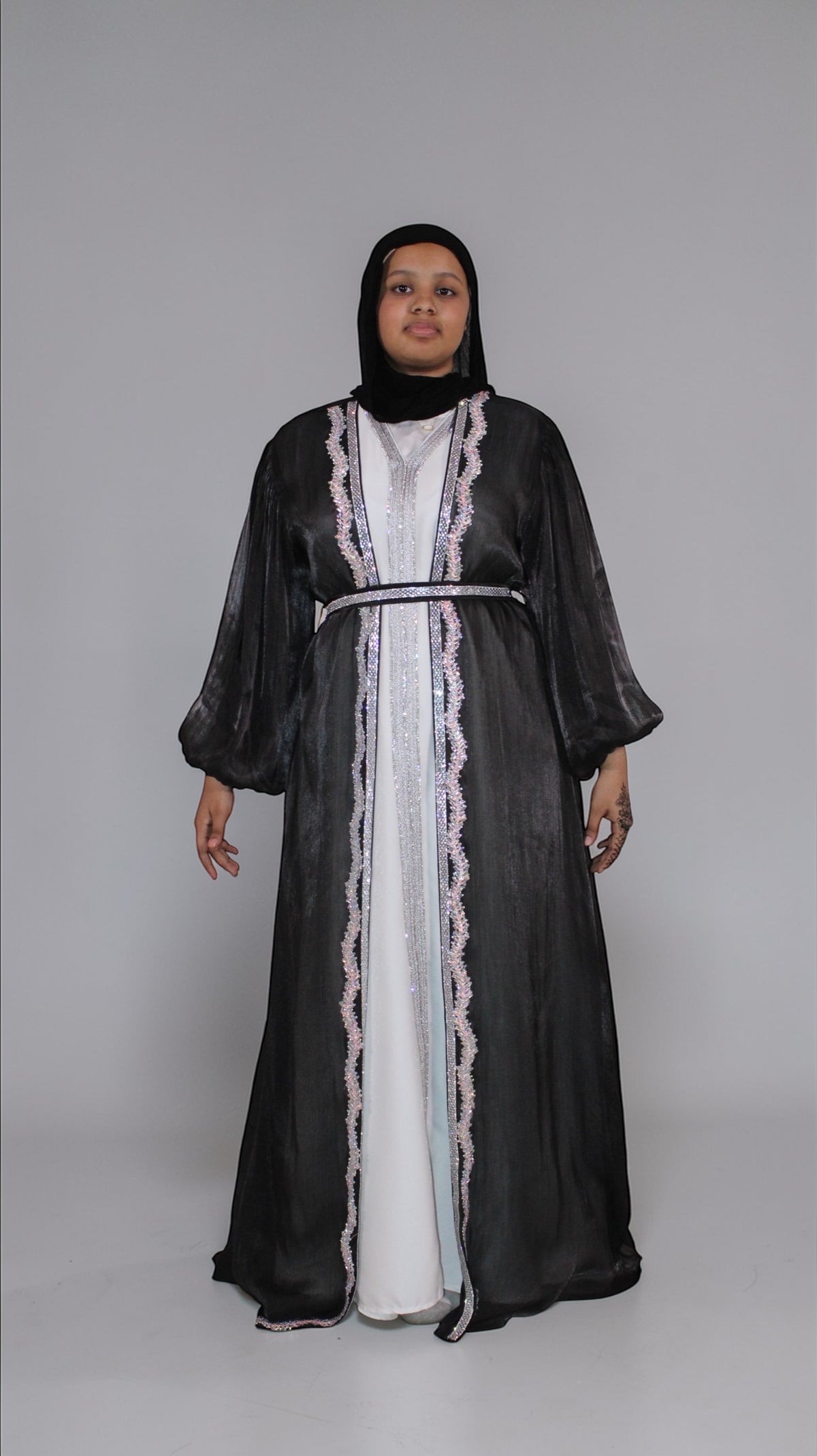 Mother Daughter 3-Piece Organza Abaya