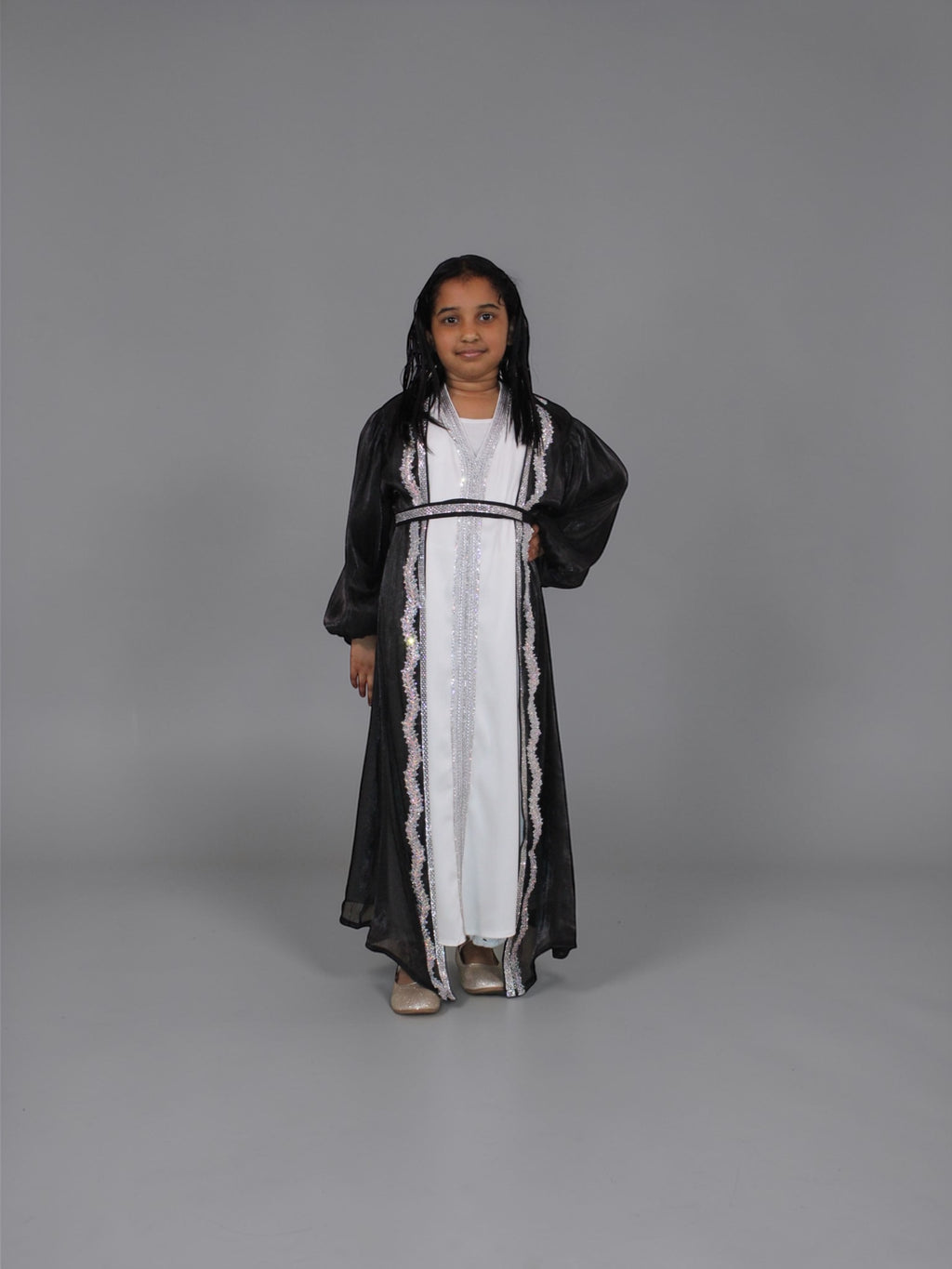 Mother Daughter 3-Piece Organza Abaya