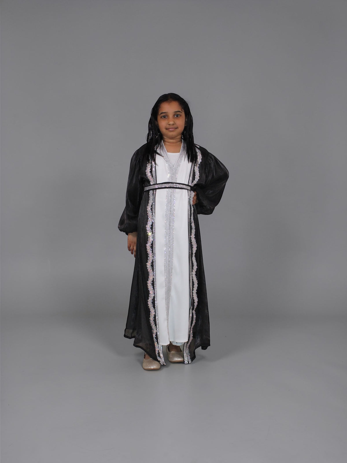Mother Daughter 3-Piece Organza Abaya