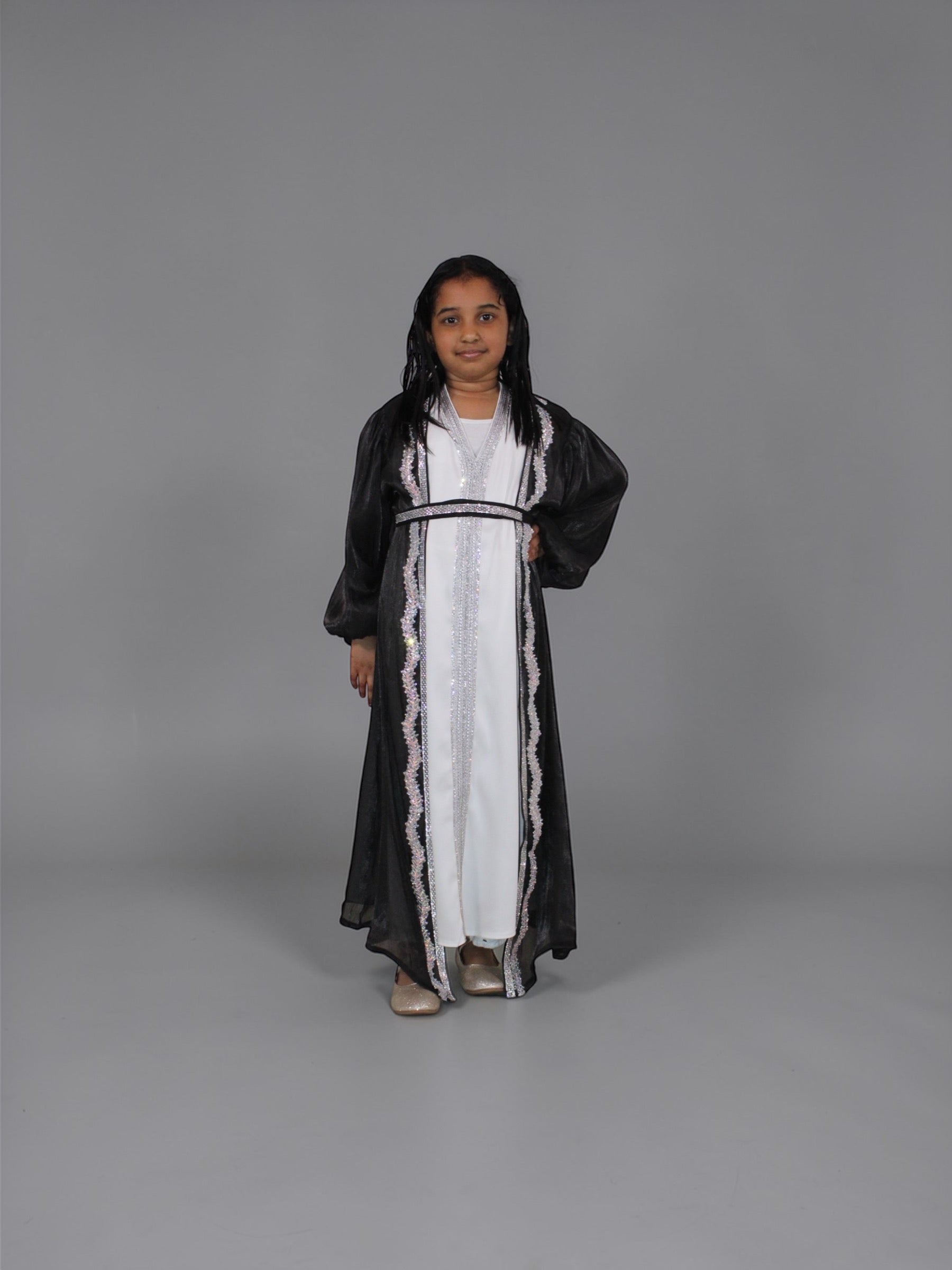 Mother Daughter 3-Piece Organza Abaya