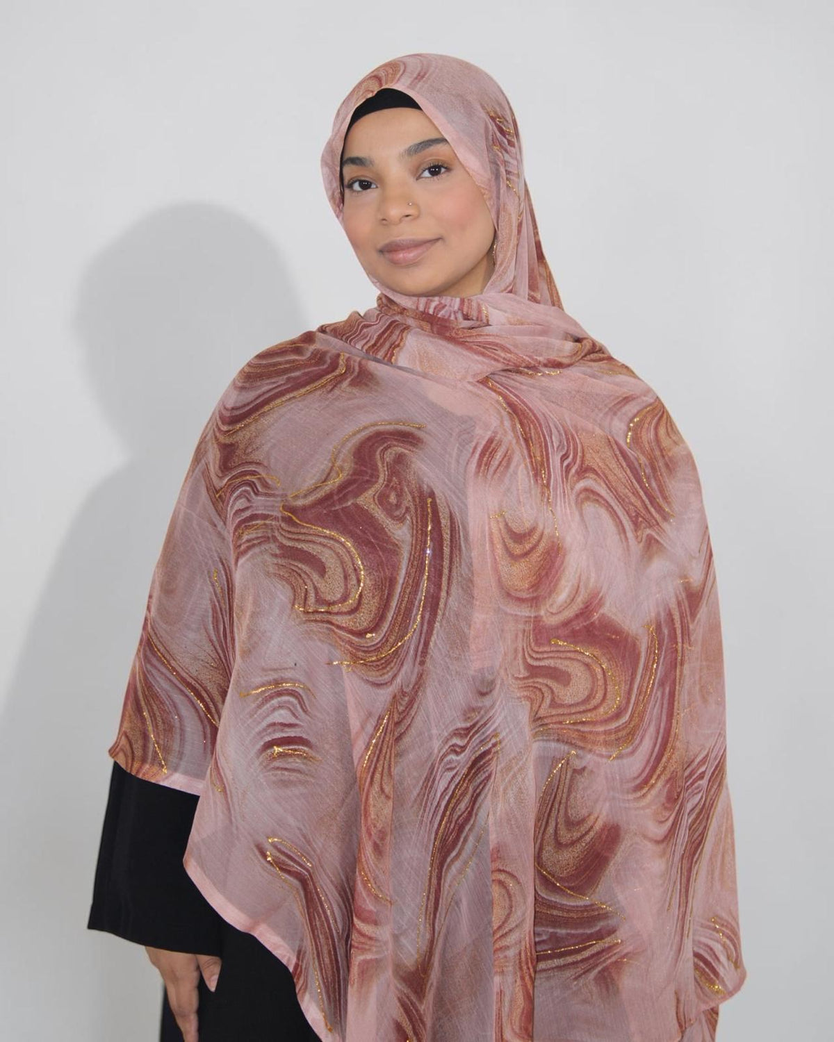 Chiffon Hijab Marble in Maple Marble, front